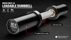 Rogue Fitness Rogue DB25-10 Loadable Dumbbell - Stainless